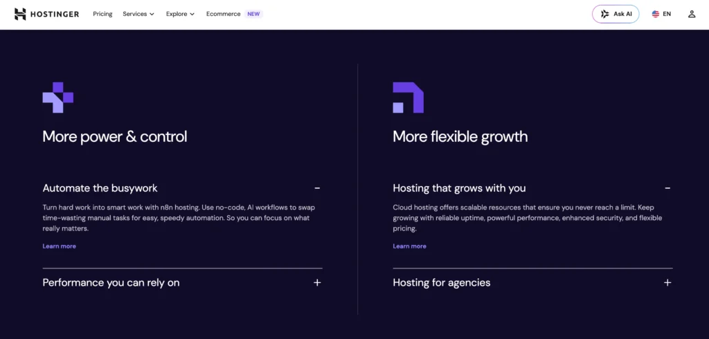 Key Features of Hostinger