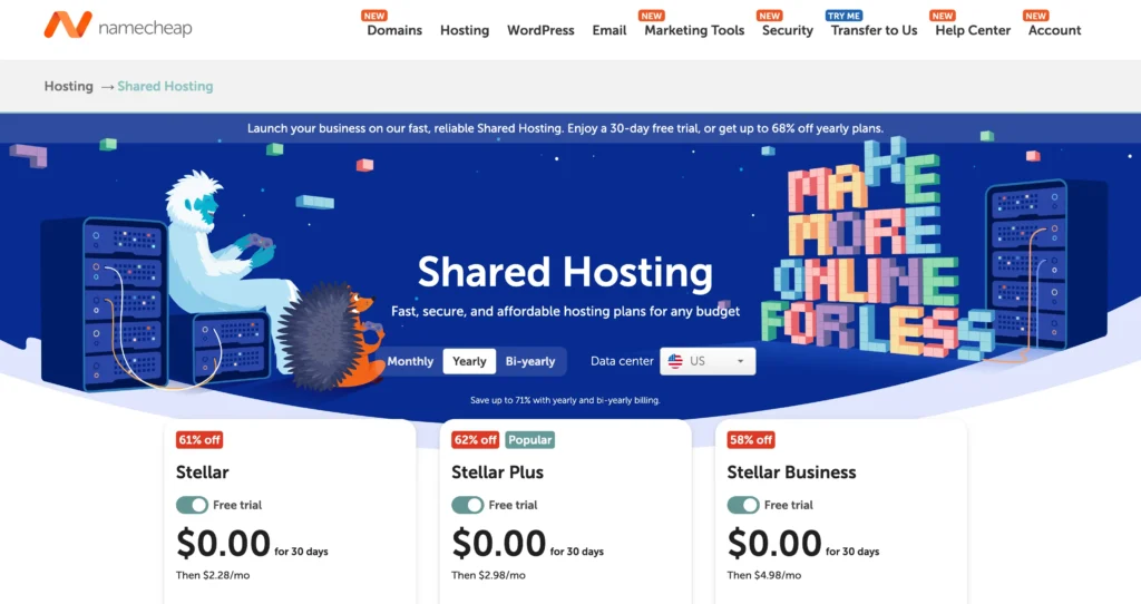 Namecheap Hosting Pricing Plans